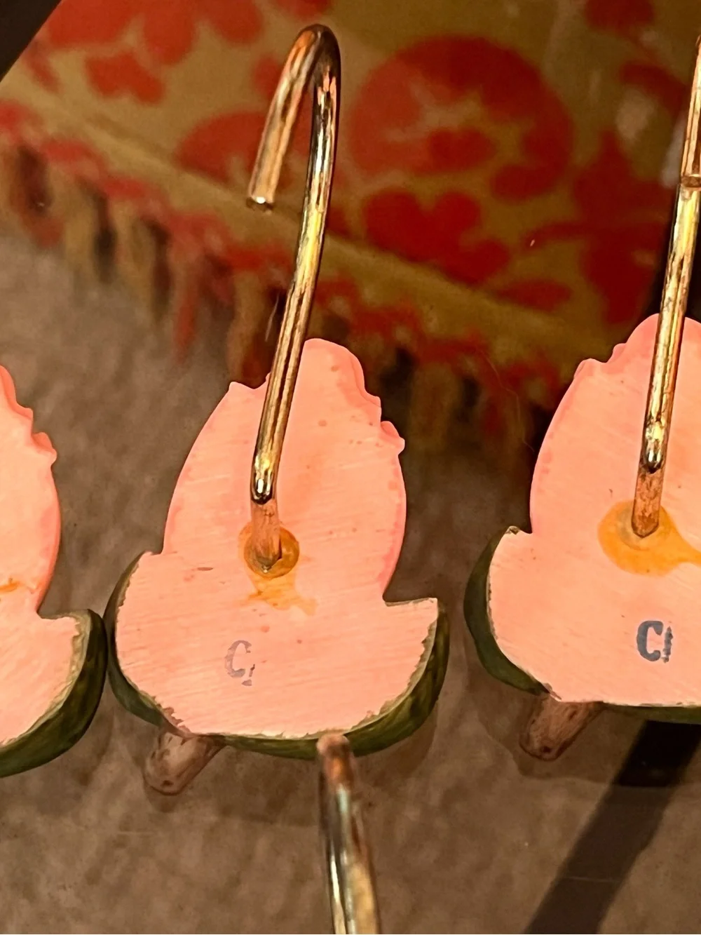 Paris Rose Pink Rose Shower Curtain Hooks